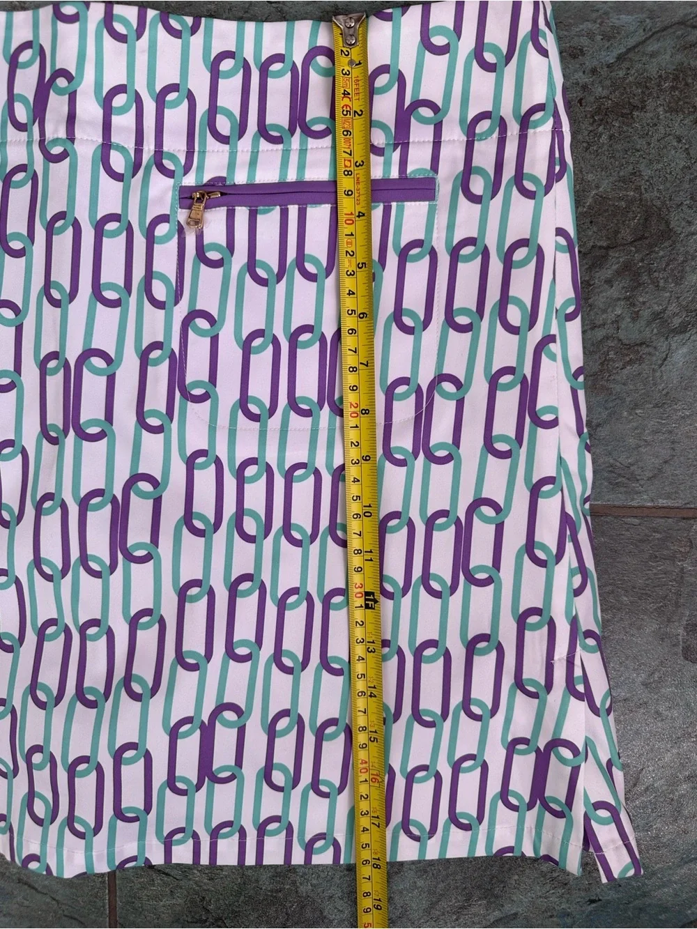 NWT Fairway Fox Womens Purple Print Golf Skirt‎ Size 14 Coolmax Jen Skort Preppy